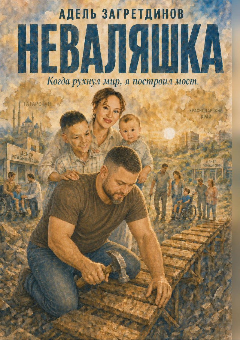 Обложка книги «Неваляшка. Когда рухнул мир, я построил мост» — Адель Загретдинов, автобиография отца, ЛитРес
